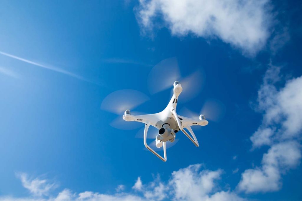 drone blue sky farm table